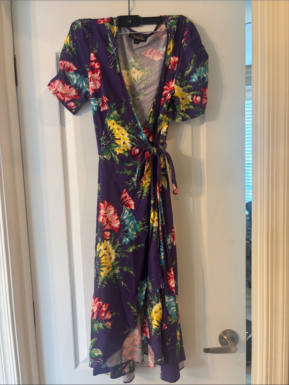 Trashy Diva Purple Floral Wrap Midi Dress